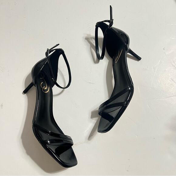 Sam Edelman Black Patent Leather PEONIE KITTEN HEEL SANDAL - Picture 11 of 15